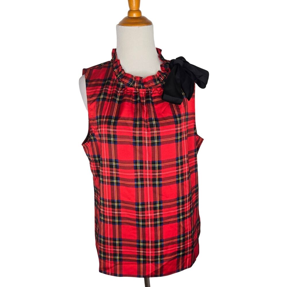 NWT J Crew Outlet Womens Christmas Tank Preppy New England Tartan Plaid Medium